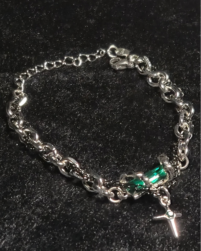 OBSIDIAN Green Dual Chain Bracelet