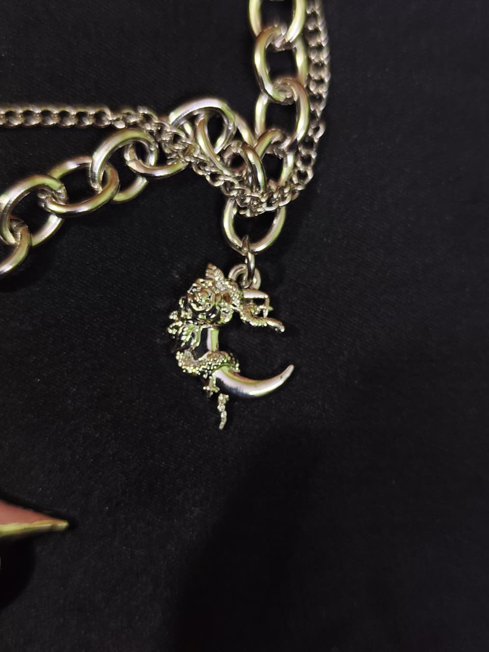 Crimson Eclipse Dual-Chain Necklace